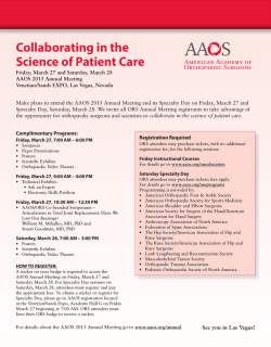 AAOS Information for ORS Annual Meeting Attendees