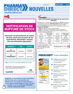 NOTIFICATION DE RUPTURE DE STOCK