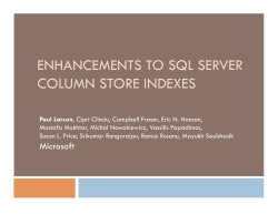Column Store Indices