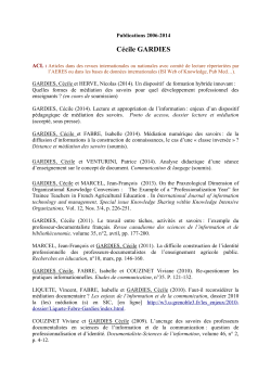 Publications scientifiquesCG 2014