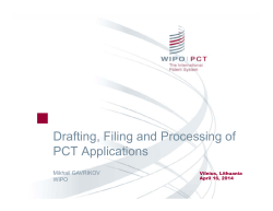 Drafting, Filing and Processing of PCT Applications