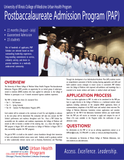 UIC COM PAP Flyer.ai - College of Medicine Urban Health Program