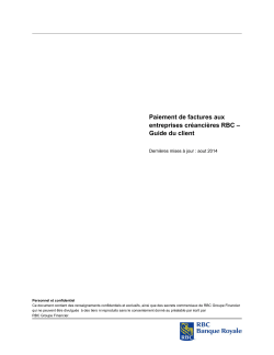 RBC Corporate Creditor Bill Payment Service Client Guide