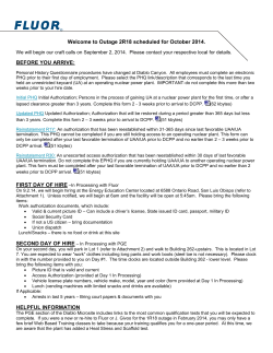 FLUOR Maintenance Services Hiring Information packet.