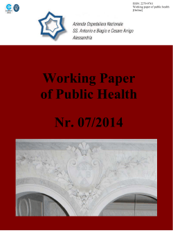 Working paper of Public Health, pubblicato