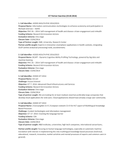 ICT Partner Searches (23.02.2014) 1. Call Identifier: H2020