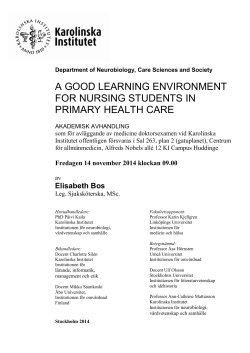 a good learning environment for nursing students in primary health
