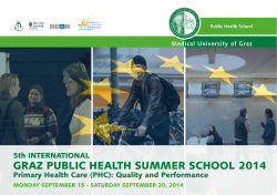 GRAZ PUBLIC HEALTH SUMMER SCHOOL 2014