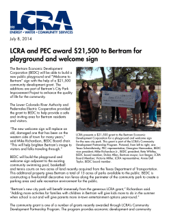 LCRA and PEC award $21,500 to Bertram for playground and