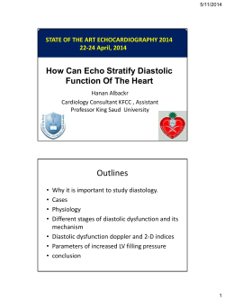 How can echo stratify diastolic function of the heart - sha