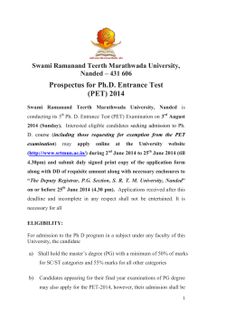 (PET) 2014 - The Swami Ramanand Teerth Marathwada University