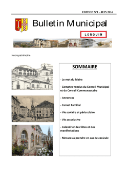 &Eacute;dition 1 Juin 2014 - Mairie de Lorquin