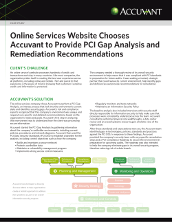 Online Services Website Chooses Accuvant to Provide PCI Gap