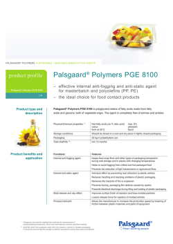 Palsgaard&reg; Polymers PGE 8100