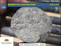 GRASSET Ni-Cu-PGE DISCOVERY