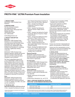 froth-paK™ ultra premium foam insulation