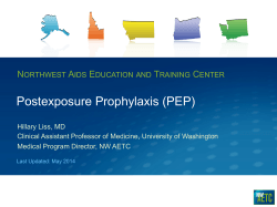 Postexposure Prophylaxis (PEP)
