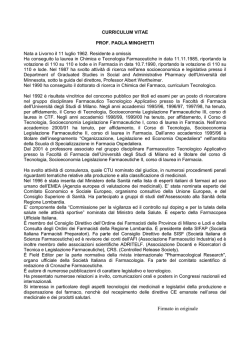Curriculum vitae Minghetti Paola
