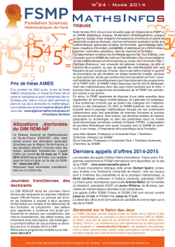MathsInfos n°24 - Fondation sciences mathématiques de Paris