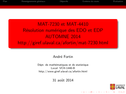 MAT-7230 et MAT-4410 Résolution numérique des EDO et EDP