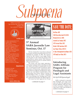 October 2014 Subpoena - San Antonio Bar Association