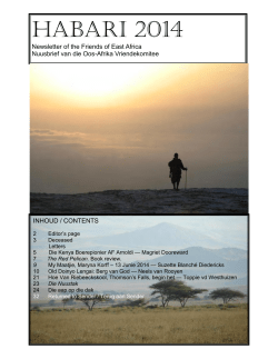 HABARI 2014 - friends of east africa