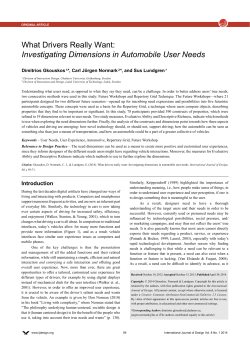 Investigating Dimensions in Automobile User Needs