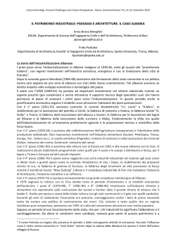 il patrimonio industriale: paesaggi e architetture. il caso albania