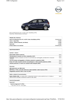 Dotazione di serie Opel Meriva Autocarro