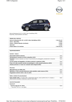 Dotazione di serie Opel Meriva Autocarro