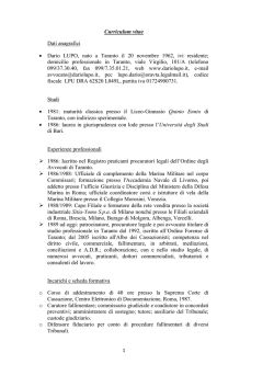 CURRICULUM VITAE AVV. LUPO DARIO