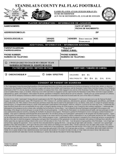 STANISLAUS COUNTY PAL FLAG FOOTBALL