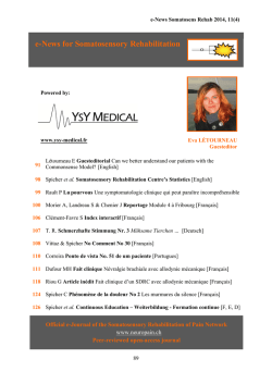 e-News for Somatosensory Rehabilitation