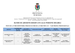 BANDO DI ADESIONE RISERVATO ALLE