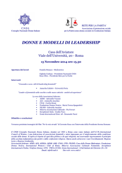DONNE E MODELLI DI LEADERSHIP