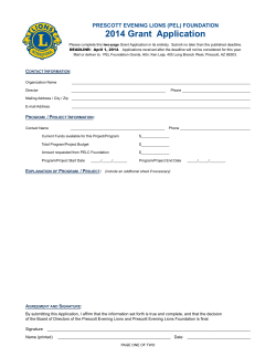 2014 Grant Application - Prescott Evening Lions Club