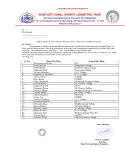 Women - Pune City Zone Sports Committee