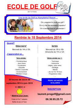 Ecole De Golf Kempferhof Resort 2014-2015