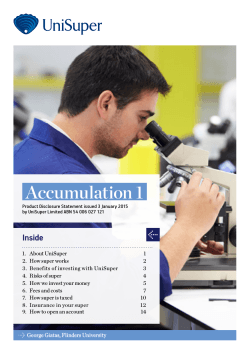Accumulation 1 Product Disclosure Statement (PDS)
