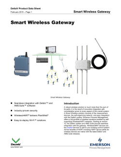 DeltaV Smart Wireless Gateway PDS