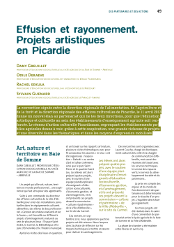 Effusion et rayonnement. Projets artistiques en Picardie