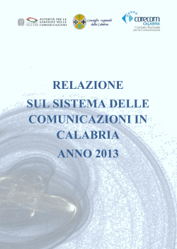 Relazione sul Sistema delle Comunicazioni in Calabria