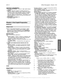 USP - Vitamin A Oral Liquid Preparation Monograph