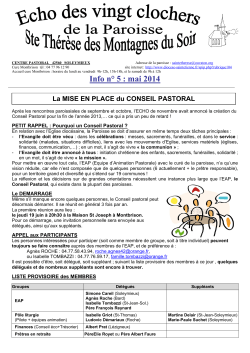 Info n° 5 : mai 2014 - Diocèse de Saint