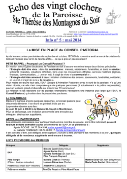 Info n&deg; 5 : mai 2014 - Dioc&egrave;se de Saint
