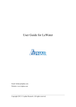 User Guide for LeWater