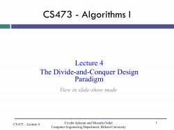 CS473 - Algorithms I