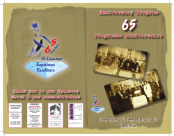 programme of the St-Lawrence Toastmasters 65th anniversary