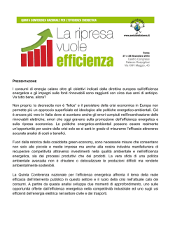 I consumi di energia calano oltre gli obiettivi indicati