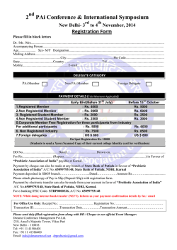 Download Registration Form - 2 nd PAi conference and International